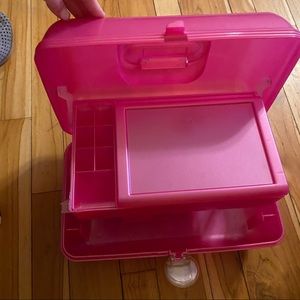 Pre-Owned Pink Vintage Caboodle Cosmetic Makeup Case Organizer Storage Travel
